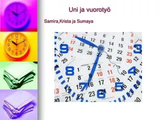 uni ja vuoroty samira krista ja sumaya