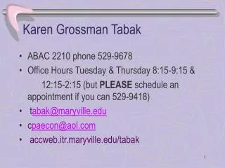 Karen Grossman Tabak
