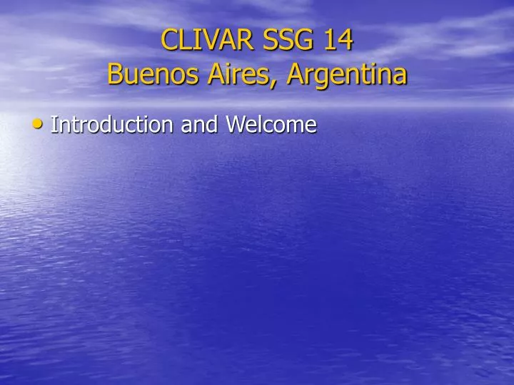 clivar ssg 14 buenos aires argentina