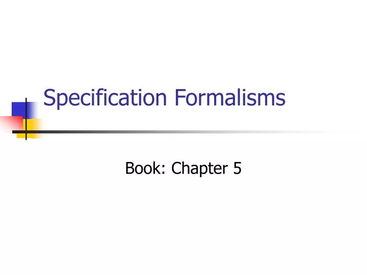 specification formalisms