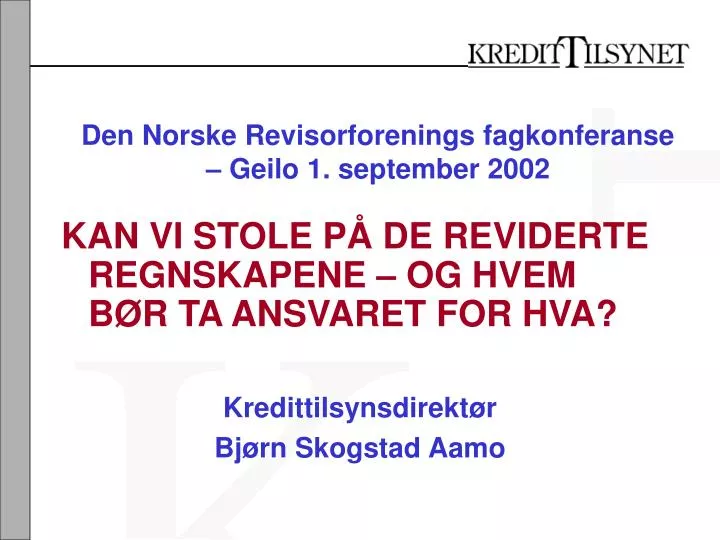 den norske revisorforenings fagkonferanse geilo 1 september 2002