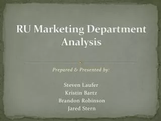 RU Marketing Department Analysis