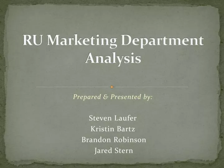 ru marketing department analysis