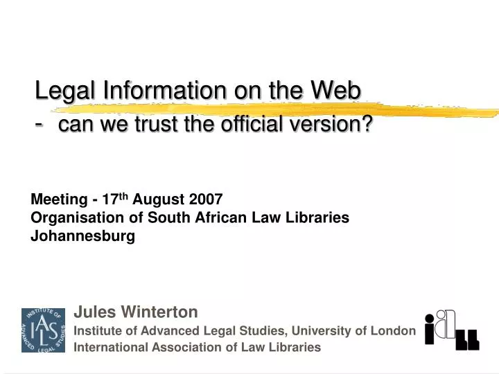 legal information on the web can we trust the official version