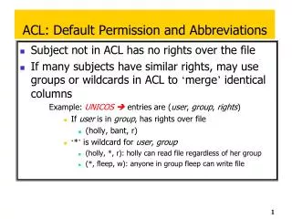 ACL: Default Permission and Abbreviations
