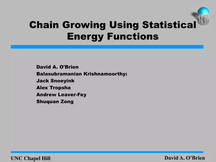 chain growing using statistical energy functions