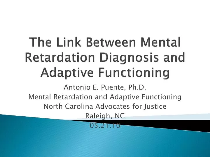 the link between mental retardation diagnosis and adaptive functioning
