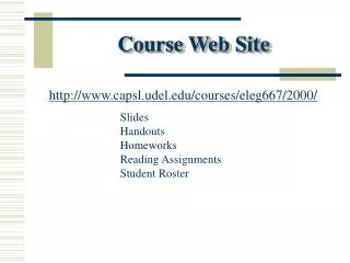 Course Web Site