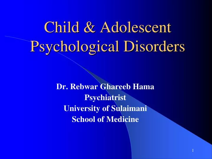 child adolescent psychological disorders