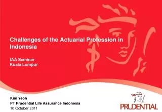 Challenges of the Actuarial Profession in Indonesia IAA Seminar Kuala Lumpur