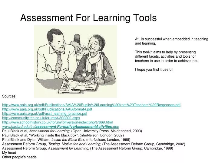 assessment for learning tools