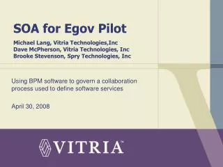 Using BPM software to govern a collaboration process used to define software services