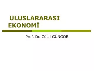 uluslararasi ekonom