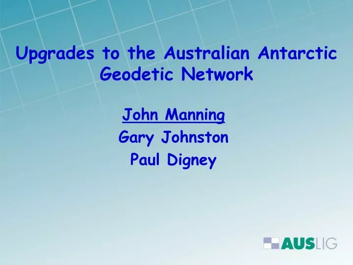 upgrades to the australian antarctic geodetic network