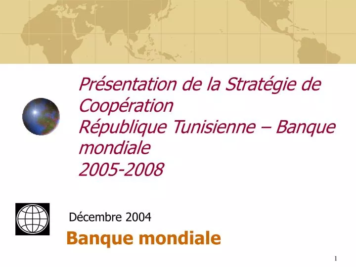 pr sentation de la strat gie de coop ration r publique tunisienne banque mondiale 2005 2008