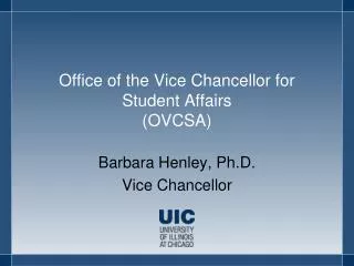 Office of the Vice Chancellor for Student Affairs (OVCSA)