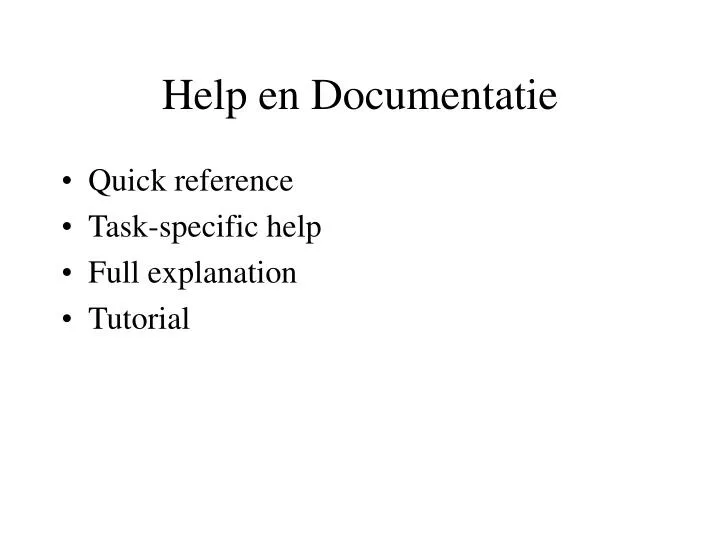 help en documentatie