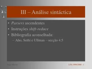 iii an lise sint ctica