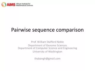 Pairwise sequence comparison