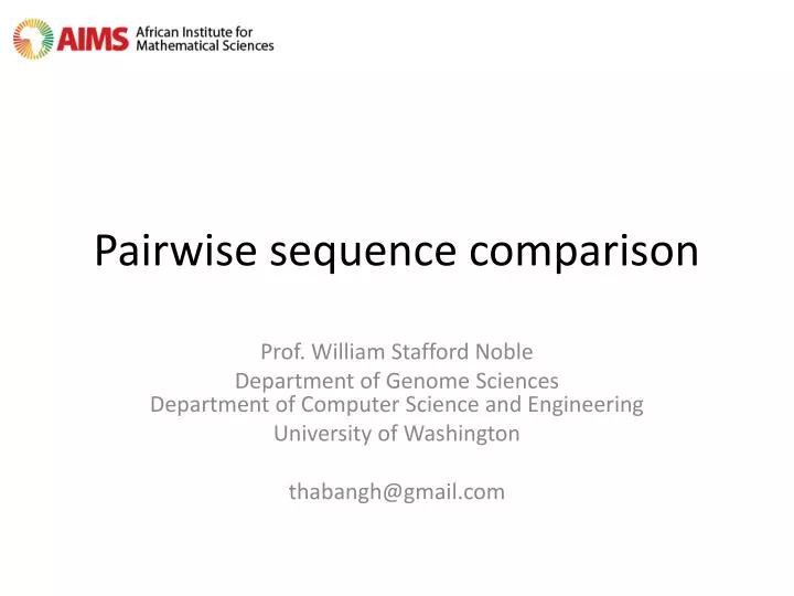 pairwise sequence comparison