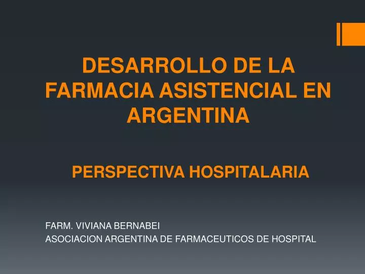 desarrollo de la farmacia asistencial en argentina