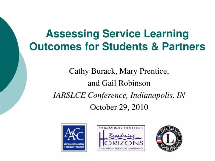 assessing service learning outcomes for students partners