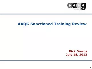 AAQG Sanctioned Training Review