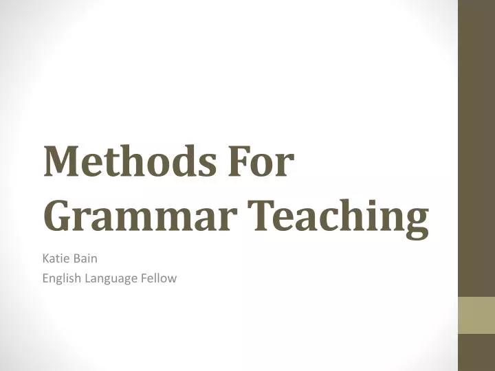 methods for grammar teaching