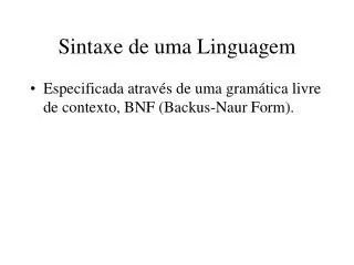 sintaxe de uma linguagem