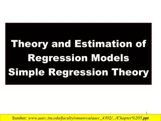 theory and estimation of regression models simple regression theory