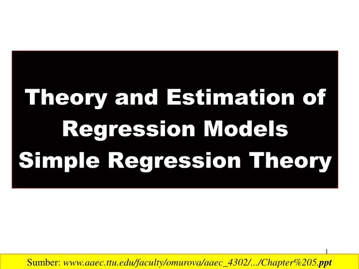 theory and estimation of regression models simple regression theory