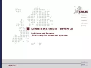 syntaktische analyse bottom up