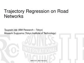 Trajectory Regression on Road Networks