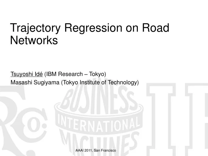 trajectory regression on road networks