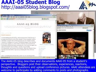 AAAI-05 Student Blog aaai05blog.blogspot/