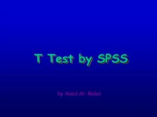 T Test by SPSS
