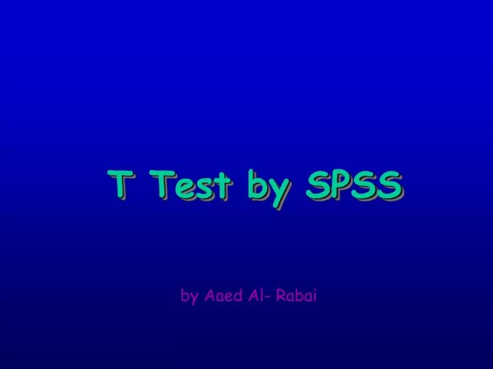 t test by spss