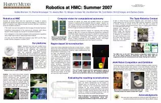 Robotics at HMC: Summer 2007