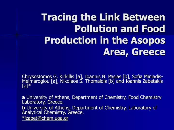 tracing the link between pollution and food production in the asopos area greece
