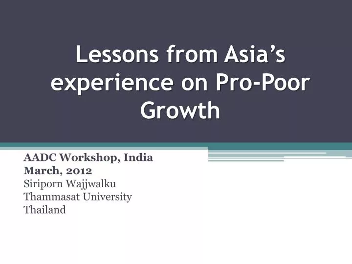 lessons from asia s experience on pro poor growth