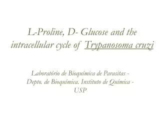 L-Proline, D- Glucose and the intracellular cycle of Trypanosoma cruzi