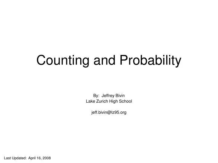 counting and probability