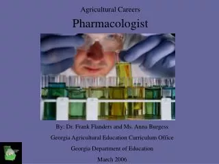 Agricultural Careers Pharmacologist