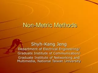 Non-Metric Methods