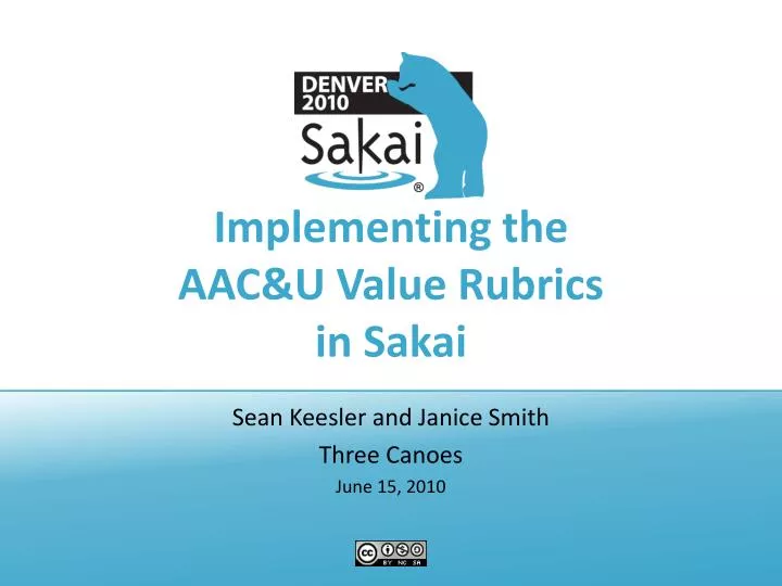 implementing the aac u value rubrics in sakai