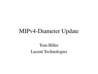MIPv4-Diameter Update