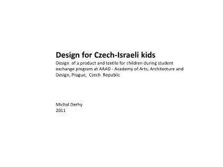 Design for Czech-Israeli kids