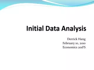 Initial Data Analysis