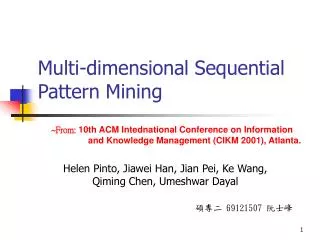 multi dimensional sequential pattern mining