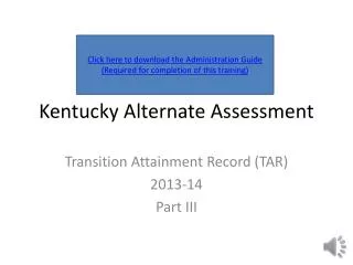 Kentucky Alternate Assessment